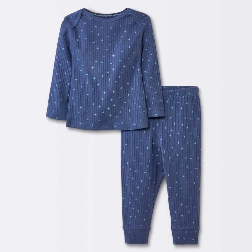 Cloud Island Navy Pajama Set with Star Pattern